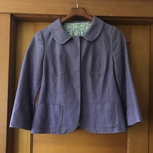 Boden cotton linen jacket, 3/4 sleeves, sz 10 EUC